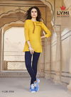 Yellow Colour Latest fancy Designer Casual Wear Embroidery Work Flex Rayon Westren Ladies Top Collection 3503